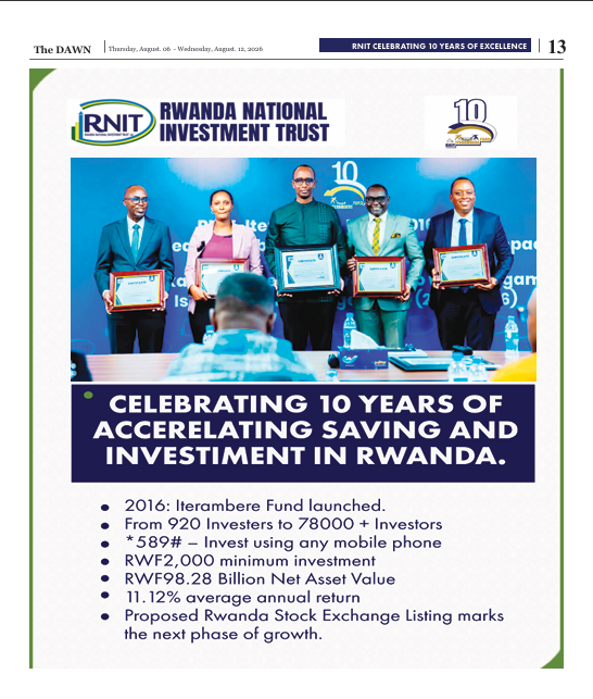 Rwanda National Investment Trust’s 10 years of accelerating saving and investment in Rwanda